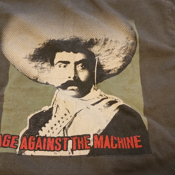 RAGE AGAINST THE MACHINE ZAPATA ONLY SHIRT XL GIANT USA MADE COTTON VINTAGE - Picture 7 of 16